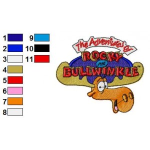 The Adventures of Rocky and Bullwinkle 01 Embroidery Design